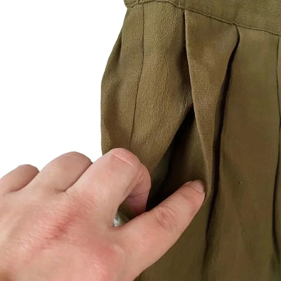 Anthropologie Leifsdottir Sani Lace Back Olive Green Cropped Jumpsuit Size 4 - Picture 6 of 16